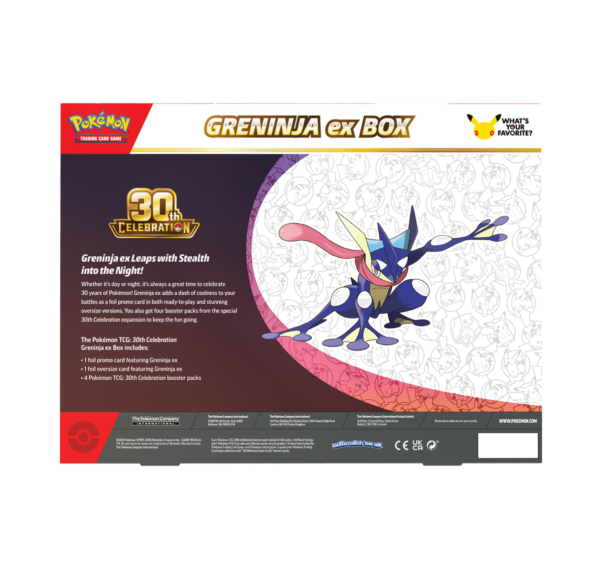 30th Celebration Greninja ex Box